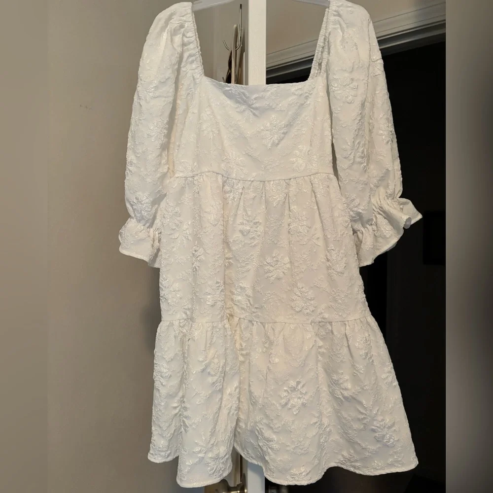 Entro White 3/4 Sleeve Dress - Picture 1 of 10